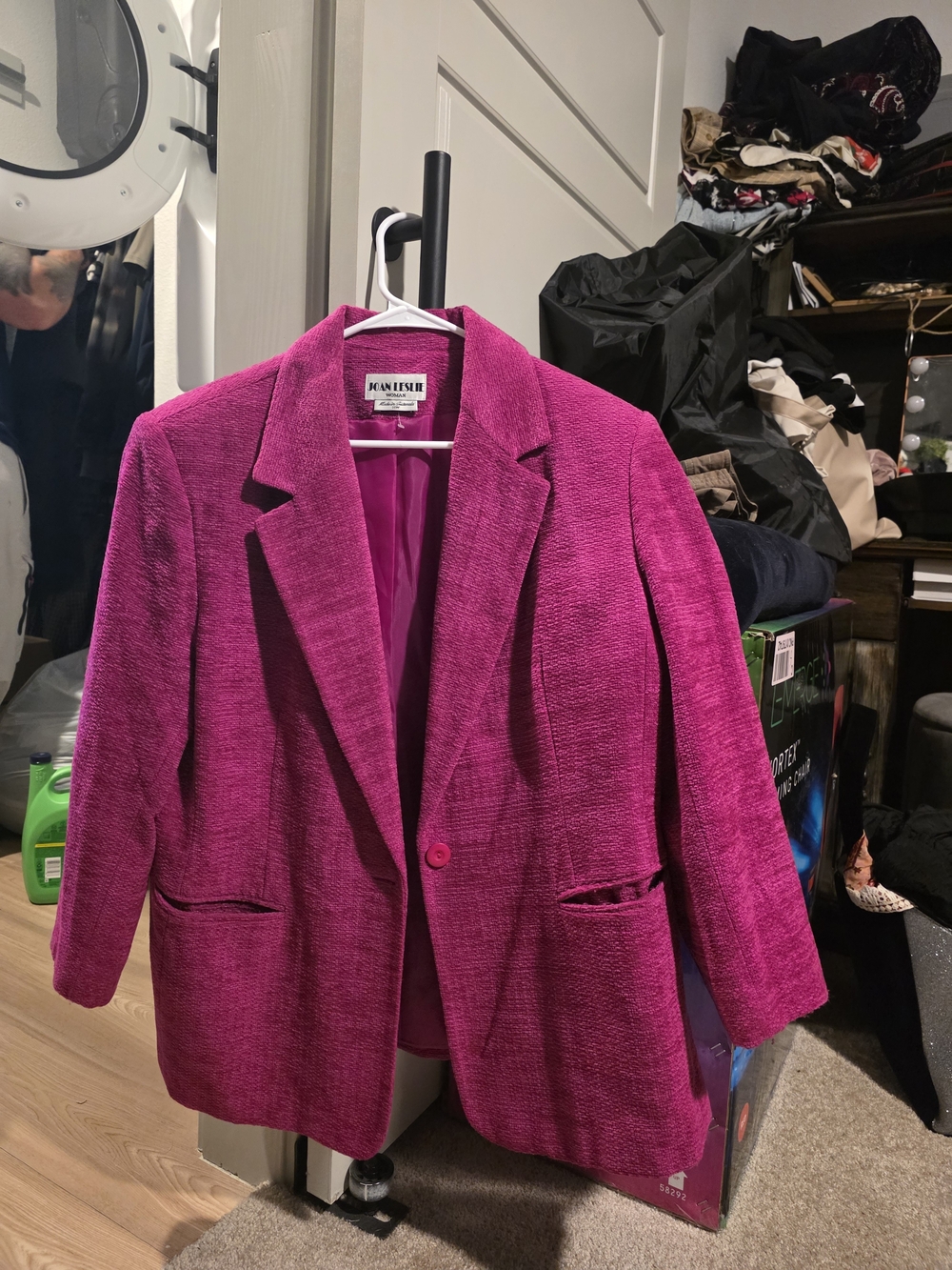 Scarlett Woman Fuchsia Single-Button Textured Blazer